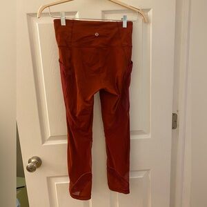 Lululemon Red Mesh 7/8 length Leggings